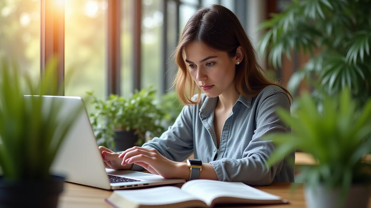 Студент готовится к экзаменам IELTS и TOEFL в современном офисе