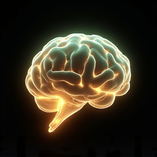 Футуристическая визуализация процесса обучения с помощью ИИ